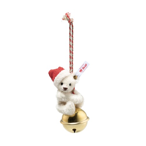 Teddy bear ornament on bell (008023) 10cm - Steiff