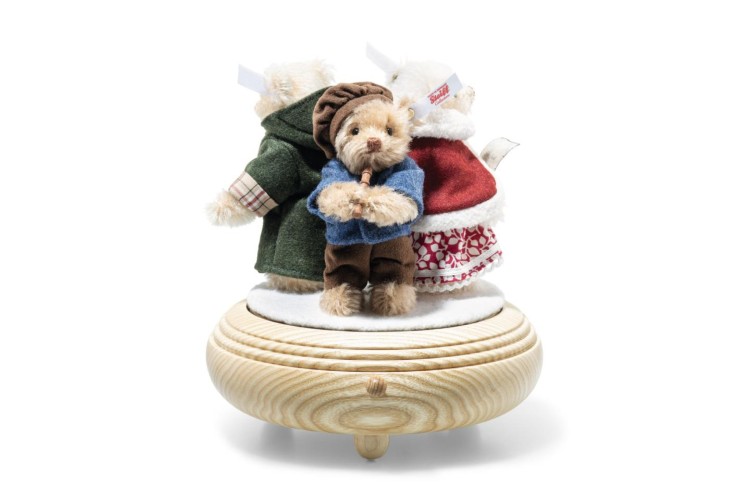 Carol Singers Teddy bears set on music box (007552) 19cm