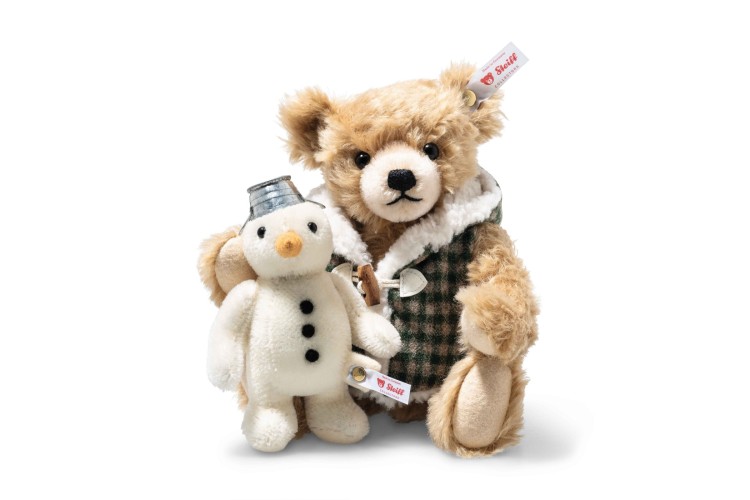 Teddy bear with snowman (007538) 23cm