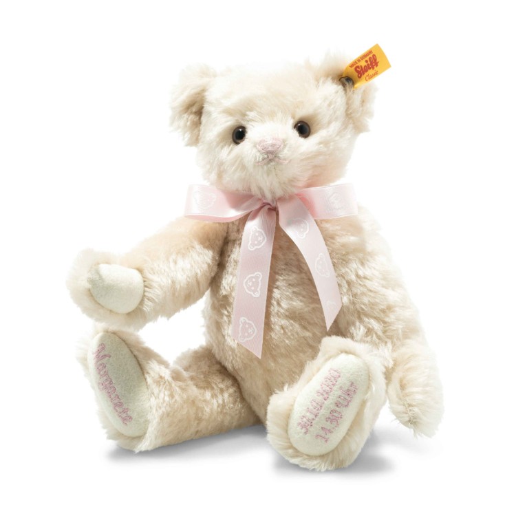 Personalised Teddy Birth Bear Pink (001673) 27cm
