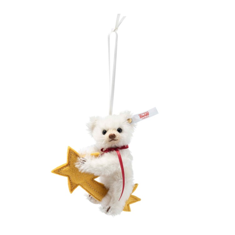 Teddy bear ornament on shooting star (007248) 11cm
